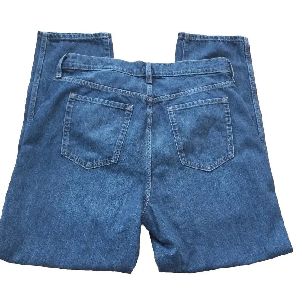 Banana Republic Navy Blue Jeans Mens 36X40‎ Inseam 29 Tapered Fit Athleisure